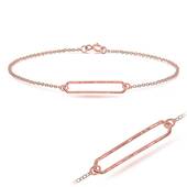 Rose Gold Plated Plain Silver Bracelet BRS-215-RO-GP